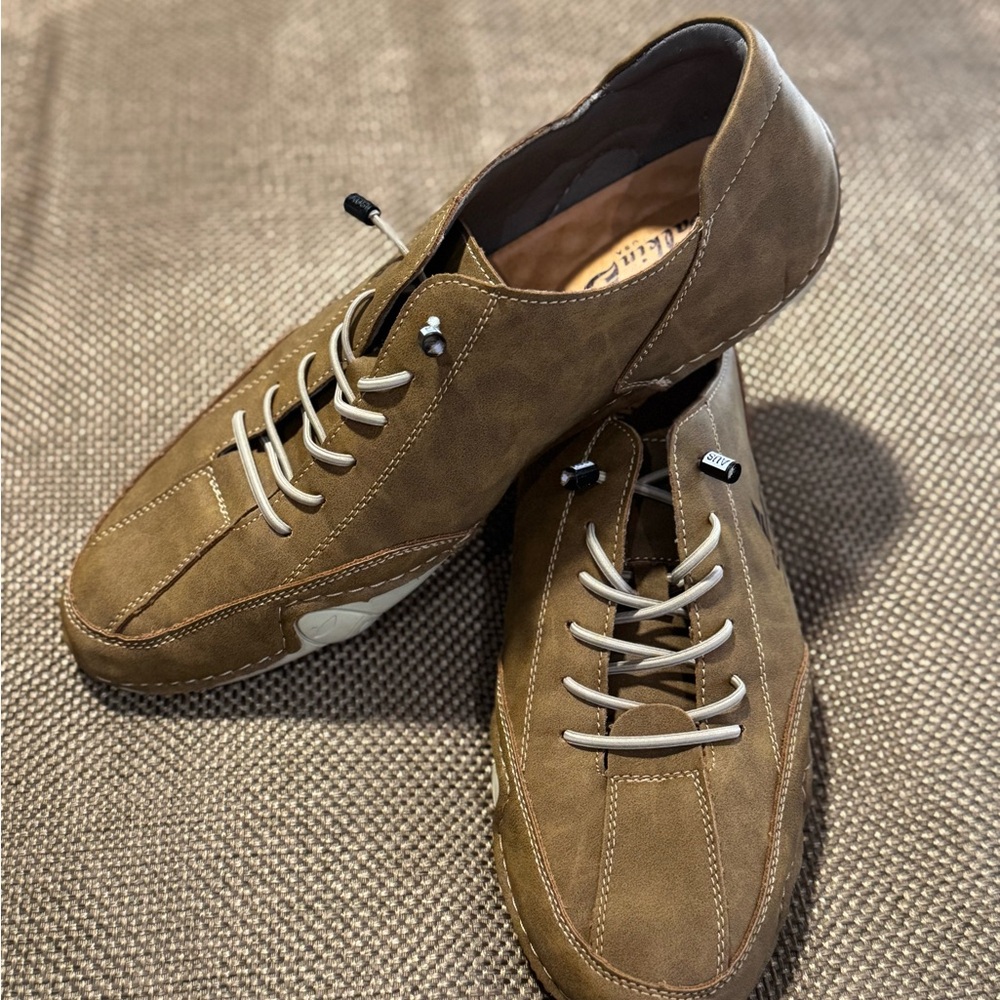 Salkin USA Men's Brown Casual Lace-Up Shoes Size 11/12